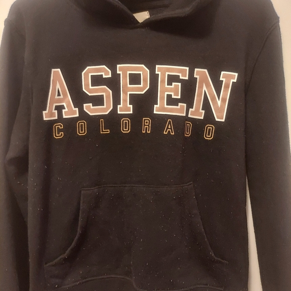 💥3/$25💥 Aspen Colorado Hoodie Sweatshirt Sweater black size M - Picture 2 of 5